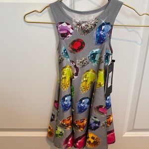 Terez Multicolor Gem Print Kids Casual Dress